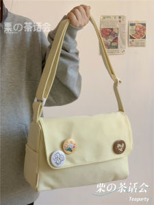 INS Style Minimalist Pure Color All-Match Crossbody Bag Female Japanese Leisure Class Commuter Shoulder Bag Canvas Message Bag