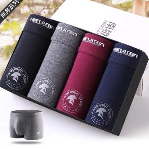 4 Pcs Mens Plus Size Boxer Shorts 100% Cotton  Anti-Chafe Underwear Breathable Elastic Waistband for Big & Tall Soft Loose Fit