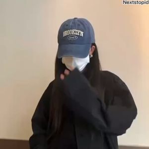 Topi Baseball Cap Pria Wanita Model Wash Denim Luntur Bahan Lembut Bordir Brooklyn 1947