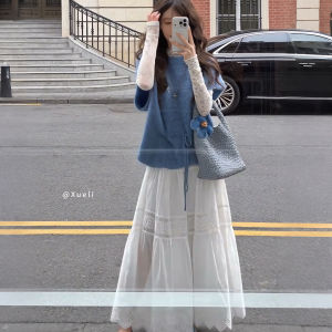XUECAIQI | Youthful Korean Floral Layered Wear Three Piece Set