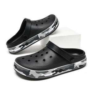 Mens Summer New Fashionable Clog Shoes Wear-Resistant Driving Two-Use Slippers Comfortable Outdoor Casual Thick-Heeled EVA