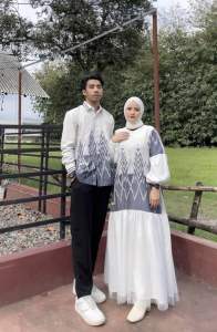 RYNA COUPLE TENUN WHITE - DRESS TENUN - BAJU TENUN LEBARAN TERBARU