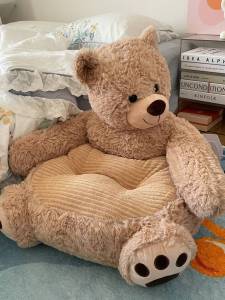 Cute Bear Cushion Kids Sofa Seat Girls Bedroom Lazy Sofa Tatami Bedroom Bay Window Back Cushion Recliner