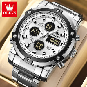 Mens watches are now on sale! ! ! OLEVS Sports Waterproof Men Watch Dual Calendar Digital Dial LED Luminous Shockproof Alarm Clock Chronograph Multifunctional Sports Luxury Fashion Style Luminous Original White/Grey/Blue/Pure Black