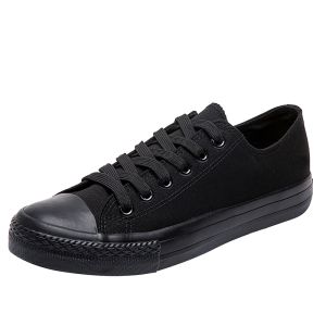 Mens Low-Top Canvas Shoes Breathable Comfortable Casual Rubber Sole Pure Color Flat Heel Fashionable Versatile White Sneakers