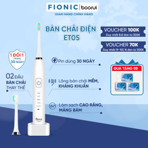 Bàn Chải Điện Tự Động FIONIC-BOORUI ET05 Cho Người Lớn Công Nghệ SONIC x7 Trắng Răng Chải Sạch Mảng Bám