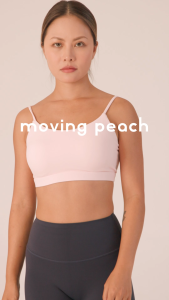 Moving Peach Women Sports Bra Deep U-shaped Open Back Design With Fixed Non-removable Bra Cups Pilates Daily wear BBI