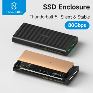Hagibis | Hagibis 80Gbps M.2 NVMe SSD Enclosure Compatible with Thunderbolt 5/4/3/USB4 External SSD Up to 8TB for 2230/2242/2260/2280 SSDs