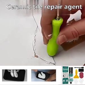 Set Perbaikan Ubin Tahan Air Bak Kit Kamar Mandi Perekat Keramik Lem AB Reparasi Penambal Penutup Penghilang Retakan Pecahan Crack Rusak Pecah Lubang Celah Dinding Tembok Ubin