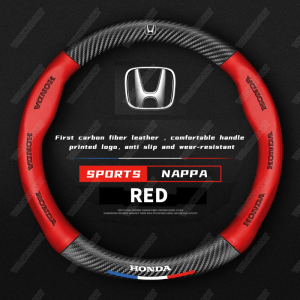 【NEW 2025】Honda Steering Wheel Cover | Fits 36-38.5cm Diameter Steering Wheel | for City Jazz Civic CR-V Accord Jazz| Non-Slip Leather | Sun Protection Anti-Sweat Easy Install Car accessories