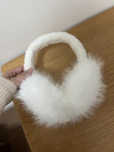 Snow Elf ~ White Rabbit Fur Cute Large Size Stuffed Ear Warmers Warm Ear Protection Female Earmuffs Ear Warmer