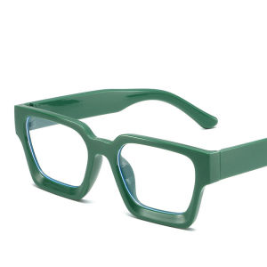 Cool Square Box Thick Edge Eyeframe Fashionable Ins Glasses Retro Trend Anti Blue Light Flat Mirror 5532