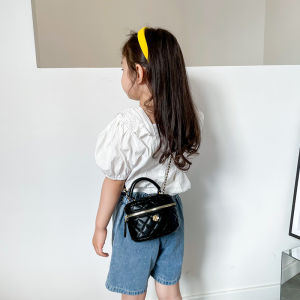 Kids Bag New Arrival Fashion Quilted Chain Girls Handbag Western Style Internet Celebrity Messenger Bag Little Girl Coin Purse