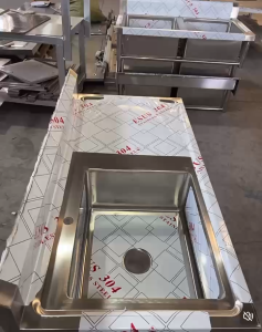 【ร้านเก่าสิบปียอดขายสะสมมากกว่า 80000+】ซิ้งค์ล้างจาน อ่างล้างจาน สแตนเลสหนา พร้อมที่วางมีดขาตั้งเคาน์เตอร์ออลอินวัน