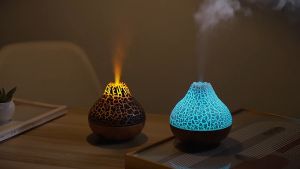 Volcano Humidifier Simulated Carbon fire effect Aroma Diffuser Household Essential Oil Humidifier