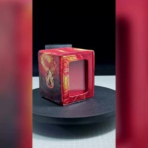 Mountain Fire Elemental Window Collection Box Game Card Organizer Storage Box Card Stacking Storage Box For MTGTCG Board Games