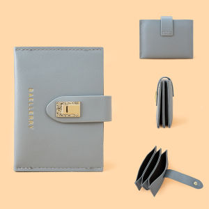 Baellerry Luxury Womens Short Wallet Soft PU Leather Card Holder with Hasp Multi-Slot Fashion Buckle Wallet