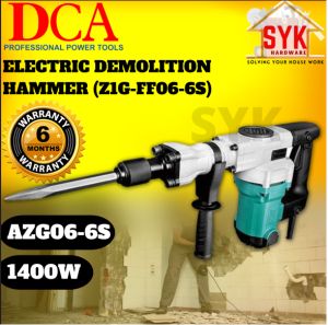 SYK DCA AZG06-6S 1400W Electric Demolition Hammer Machine Concrete Breaker Hacker Mesin Pecah Batu Konkrit