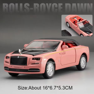 Scale 1:32 Rolls Royce Dawn Phantom Toy Car Model Sound Light Pull Back Doors Opened Miniature Models Vehicles Ornaments Gifts