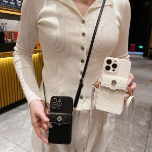 OPPO A17 A18 A38 A78 A79 Reno 8T 8Z 7Z 6Z A16 A95 A15 A15S A5 A9 2020 A94 A74 A54 A53  Camellia Wallet Strap Phone Case Soft