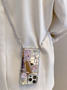 Huawei Mate60/50/40 pro Silicone Phone Case Crossbody Dog Mirror Style Korean Cute Cartoon Design Shockproof Eco-Friendly