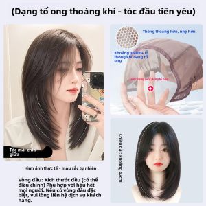 Tóc giả Full Wig Màng lưới vô hình liền mạch với Kim Đôi và Tóc Thật