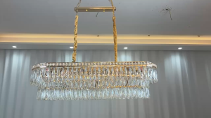 ❤️K9 kristal&Garansi❤️Lampu Gantung 120/100/80cm Kristal Chandelier emas gold Mewah 3warna COD Hias LED Modern Meja Makan Ruang Tamu Kamar Tidur Hotel Vila Pernikahan Wedding cbl