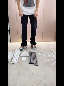 Foldable Clothes Drying Rack with Clips & Pegs – Floor Standing Balcony Clothes Rod Organizer for Women & Children Multi-Functional Sock & Underwear Hanger