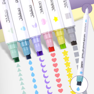 Colorful Double-Headed Marker Pen for DIY Creative Drawing Colorful Highlighter Stamp Pen