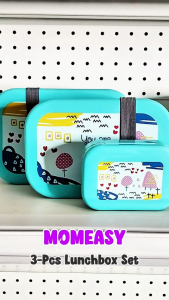 Momeasy 3-Pcs Dry Food or Snacks Lunchbox Set for Baby Kids Adult Outdoor School Lunch Box Set