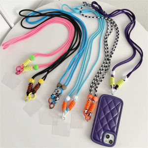 Transparent Phone Back Clip with Detachable Mobile Phone Lanyard Crossbody Chain Neck Strap Compatible with iPhone Samsung Anti-lost Holder