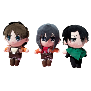Anime Attack on Titan Plush Toys Doll Kawaii Levi Eren Mikasa Cute Kawaii Collection Green Stuffed Doll Birthday Gifts For Kids