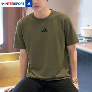 adidas | Áo Thun Cổ Tròn Cotton Xanh Mới Thu