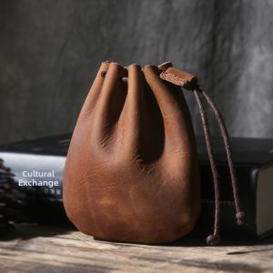Handmade Genuine Crazy Horse Leather Coin Pouch