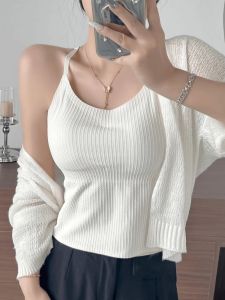 Large Size Back Shaping Chest Pad Integrated Suspenders Outwear Vest Womens Summer Plus Size Ladies Slimming Belly-Covering Inner Match Sleeveless Tops