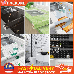 PACKONE 3/10M Kitchen Self Adhesive Oilproof Waterproof PVC Marble Wallpaper Dapur Table Top Sticker