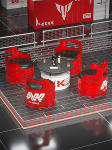 Industrial Style Bar Table and Chair Combination Coffee Tea Shop Outdoor Net Red Oil Drum Deck Sofa Conference Table Iron Art