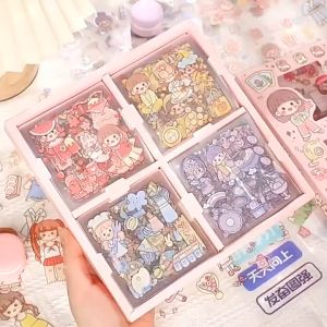 Nanafine【🔥พร้อมส่ง🔥】🎀สติ๊กเกอร์น่ารัก (100แผ่น) Sanrio Kitty สติ๊กเกอร์สําหรับติดตกแต่งโทรศัพท์ไอแพดมือถือ DIY Sticker สติ๊กเกอร์ กล่องของขวัญ ตกแต่ง