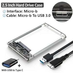 2.5 inch HDD SSD Case USB 3.0/Type C HDD Enclosure External Hard Drive Disk Case for PC Laptop Mobile SATA Harddisk Box