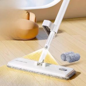 Baojiajie No-Hand-Wash Flat Mop Floor Cleaning Tool Spraying Water 2025 New Home Use Lazy Mop Cloth Net Iron Pole Manual Power