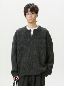 Wood soon | Mens V-Neck Loose Fashion Sweater