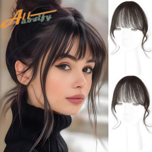 Synthetic Hair Clip In Double sideburns dragon whiskers bangs Invisible Front Fringes Clip in Hair Air Fake Hair Bangs For Girl