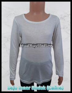 MBS Size 6 -10 Celina Basic Colors Baju Inner Budak Lengan Panjang (Black/White/Grey/Brown/Beige)