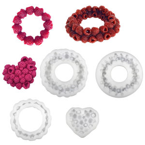 SHENHONG Raspberry Circle or Raspberry Heart Design Chocolate Cake Mold Silicone Cake Mould Dessert Decoration Baking Tools