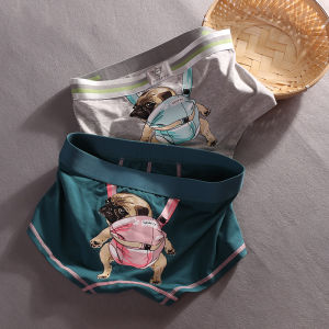 Trendy Design Pure Cotton Mens Underwear Comfortable Mid-Waist Slim Fit Flat Angle Shorts Breathable Sweat Absorbent Briefs