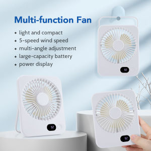 Desktop Fan Mini USB Fan Desk Fan Rechargeable Silent Portable Ventilator Wall Hang Ceiling Fan With LED Display Air Cooler