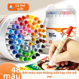 LFSHAONVXIN | Bút Sáp Dầu 48 Màu Tan Trong Nước Không Độc Không Mùi