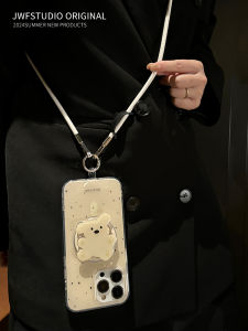 เคสโทรศัพท์แบบสะพายข้างสำหรับ iPhone 15 pro Max แบบดูดซับแม่เหล็ก พิมพ์ลายการ์ตูนสุดเก๋ไก๋ เคสโทรศัพท์แบบซิลิโคนใส