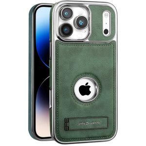 Retro PU Leather Phone Case For iPhone 17 Air 16 Pro Max 15 14 Plus 13 12 11 Logo Visible Design With Stand Holder Back Cover