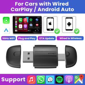 Android Auto Wireless Carplay Type-c USB Bluetooth Wifi Plug and Play 2In1 Dongle For Chevrolet Citroen Buick Cadillac Chery VW
